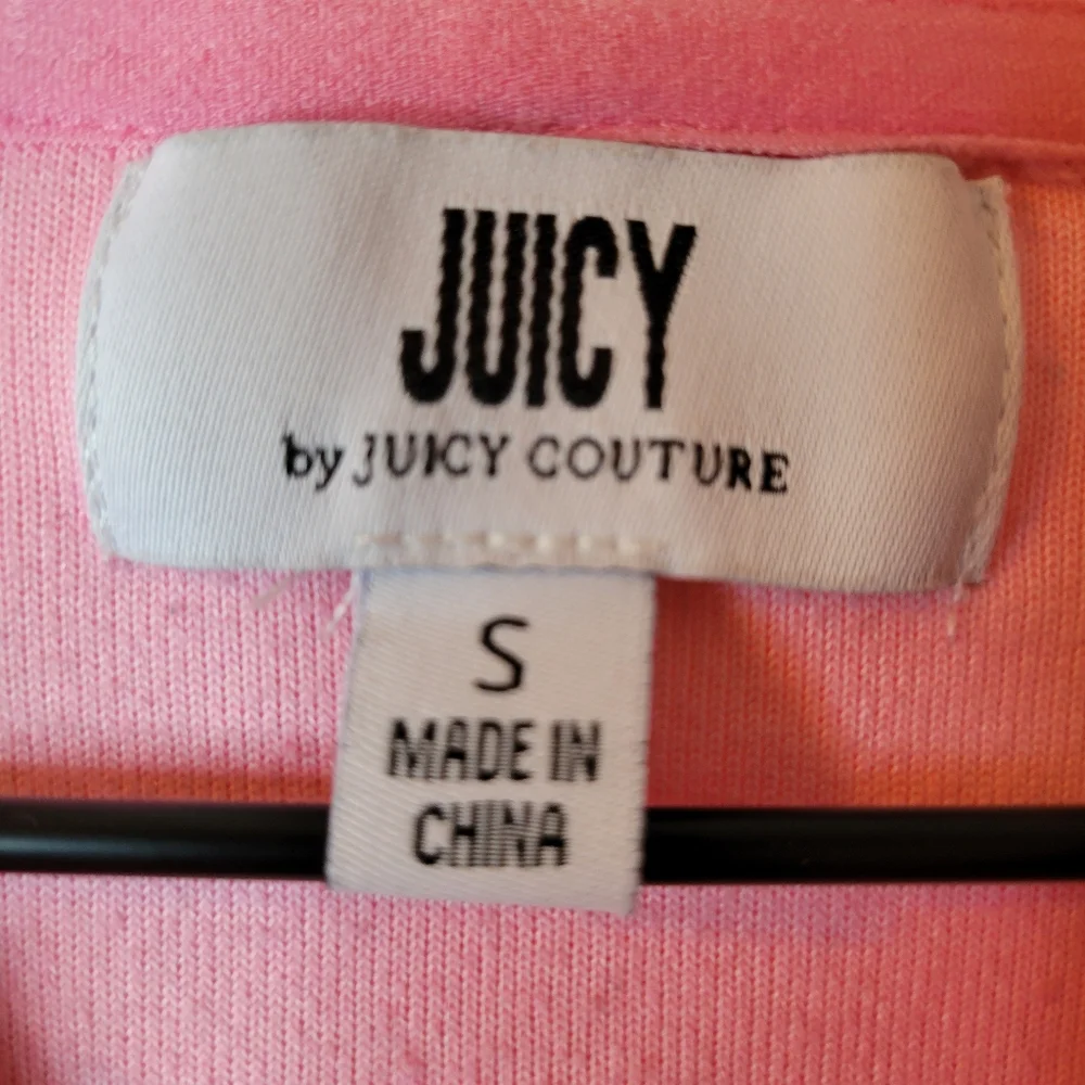 Juicy Couture Pink Ruched Zip Up Cropped Velvet Jacket, Size Womens Small - Picture 6 of 7